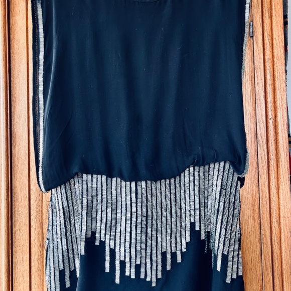 Woman silk beaded mini dress - Picture 3 of 6